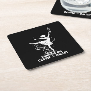 Porta-copo De Papel Quadrado Correndo Com Café E Ballet Professor Divertido De
