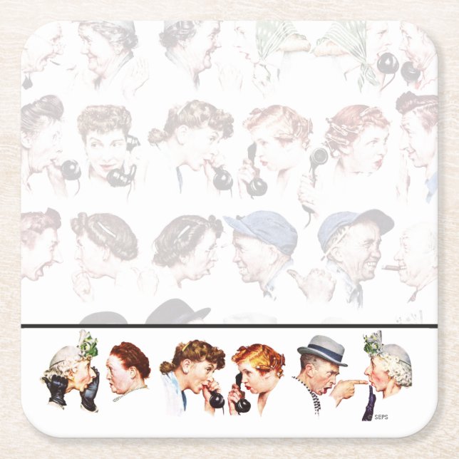 Porta-copo De Papel Quadrado Corrente da bisbolhetice 4 (Frente)