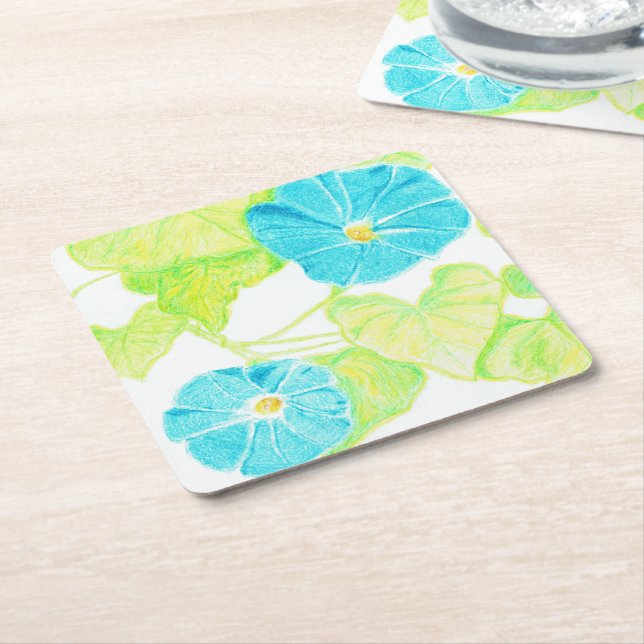 Porta-copo De Papel Quadrado Corriola azul (Inclinado)