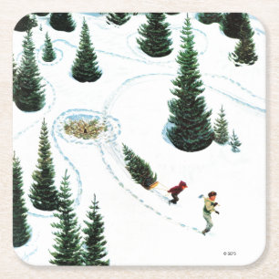 Porta-copo De Papel Quadrado Cortando a árvore