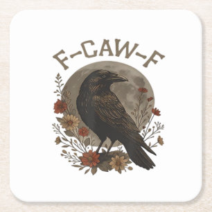 Porta-copo De Papel Quadrado Corvo Engraçado F-Caw-F Humor Gótico Essencial Ten