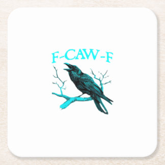 Porta-copo De Papel Quadrado Corvo F-Caw-F Pássaro Engraçado Retro