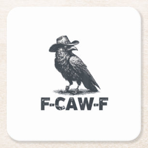 Porta-copo De Papel Quadrado Corvo F-Caw-F Retro Amante de Corvos