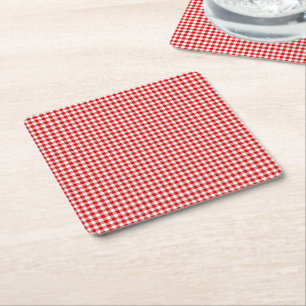 Porta-copo De Papel Quadrado COSTAS DE BEBIDAS DE PAPEL DE Gingham-PULP, branca