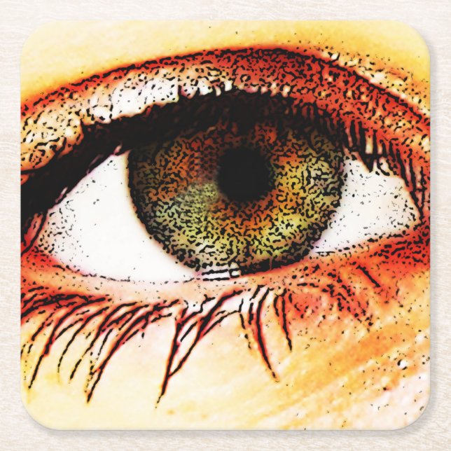 Porta-copo De Papel Quadrado Costeira ocular (Frente)