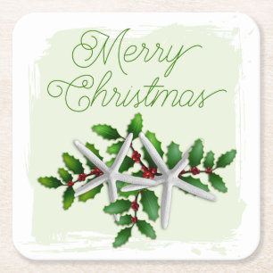 Porta-copo De Papel Quadrado Costeiras de Bebidas de Fígado de Natal Havaiano