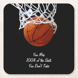 Porta-copo De Papel Quadrado Cotação Motivacional Famosa de Basquete