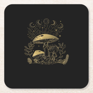 Porta-copo De Papel Quadrado Cottagecore Cogumelos Fungos Goblincore Estética