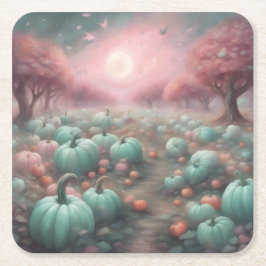 Porta-copo De Papel Quadrado Cottagecore personalizado Patch de Abóbora Rosa e 
