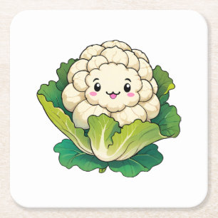 Porta-copo De Papel Quadrado Couve-flor Kawaii