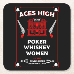 Porta-copo De Papel Quadrado Cowboy American Frontier Saloon