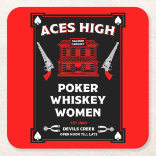 Porta-copo De Papel Quadrado Cowboy American Frontier Saloon