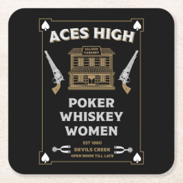 Porta-copo De Papel Quadrado Cowboy American Frontier Saloon