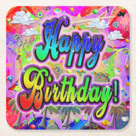 Porta-copo De Papel Quadrado Coxim de Papel de Aniversário Vista Express