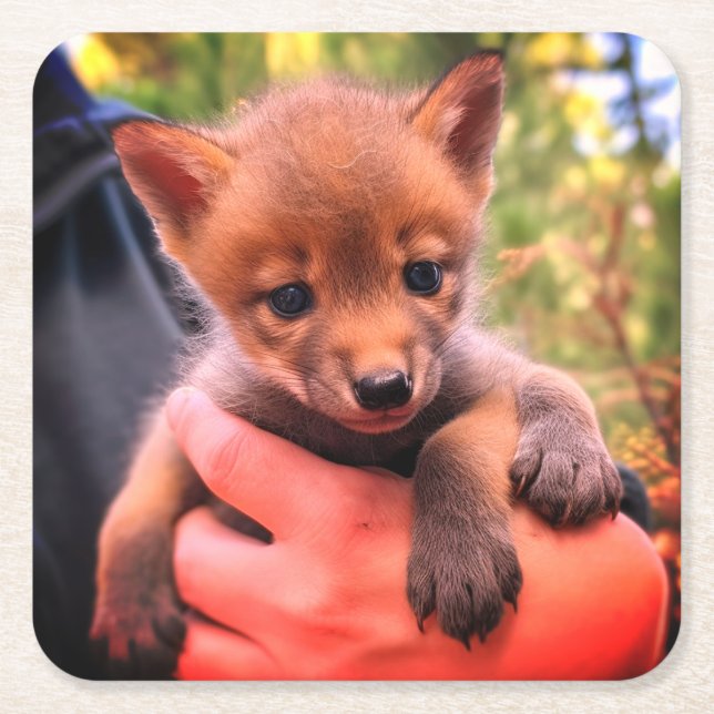 Porta-copo De Papel Quadrado Coyote Cub (Frente)
