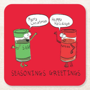 Porta-copo De Papel Quadrado Cozinhar de Natal Engraçado Espetáculos de Chef