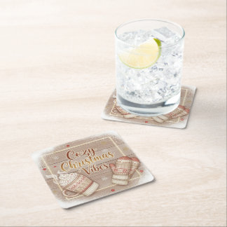 Porta-copo De Papel Quadrado Cozy Christmas Vibes Decorative Pillow