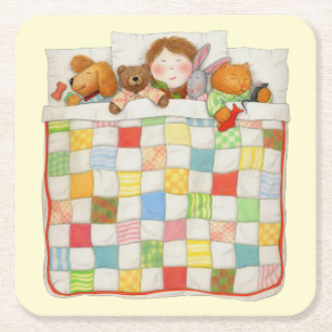 Porta-copo De Papel Quadrado COZY QUILT Square Paper Portas copos - Amarelo