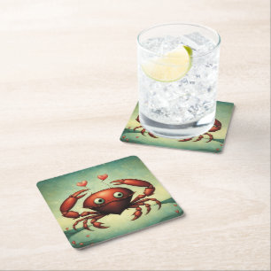 Porta-copo De Papel Quadrado Crab Love