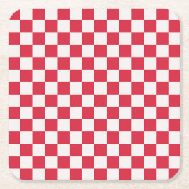 Porta-copo De Papel Quadrado Cranberry fizz checkerboard pattern
