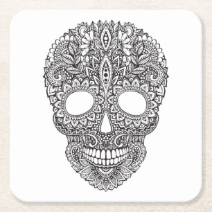 Porta-copo De Papel Quadrado Crânio humano inspirado