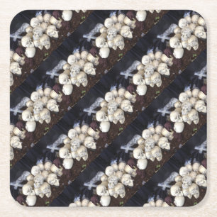 Porta-copo De Papel Quadrado Crânios Assustadores com globos oculares