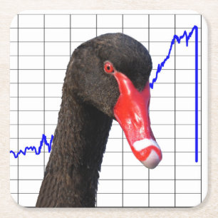 Porta-copo De Papel Quadrado Crash do mercado Swan Negro