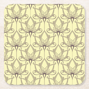 Porta-copo De Papel Quadrado Cream Padrão Floral