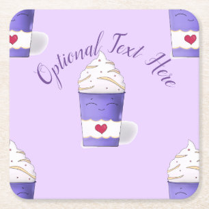 Porta-copo De Papel Quadrado Creme latto e chicoteado (roxo)