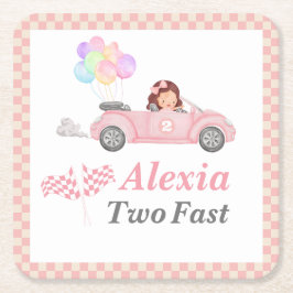 Porta-copo De Papel Quadrado Crescendo 2 segundo de moça de corrida rosa rápido