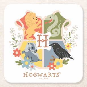 Porta-copo De Papel Quadrado Crest HOGWARTS™ Magical Blooms