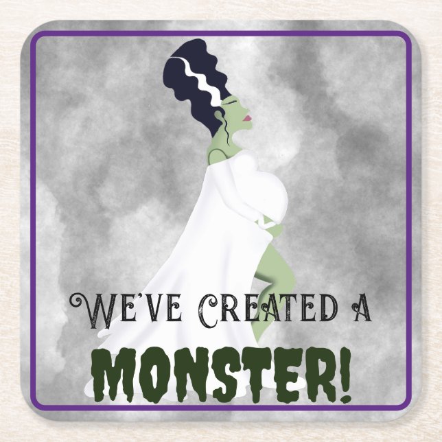 Porta-copo De Papel Quadrado Criamos um monstro! (Frente)