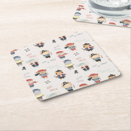 Porta-copo De Papel Quadrado Crianças Partido da Tripulação Animal Pirata Porta