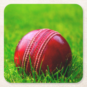 Porta-copo De Papel Quadrado Cricket Ball O esporte personaliza-o com texto
