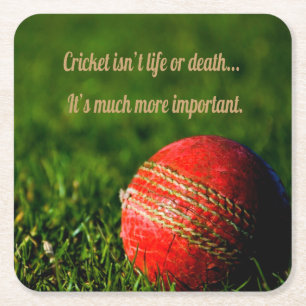 Porta-copo De Papel Quadrado Cricket Red Ball Motivação Engraçada