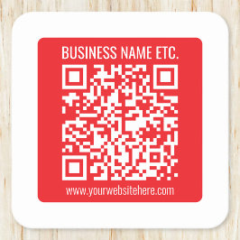 Porta-copo De Papel Quadrado Crie instantaneamente seu próprio código QR | Verm