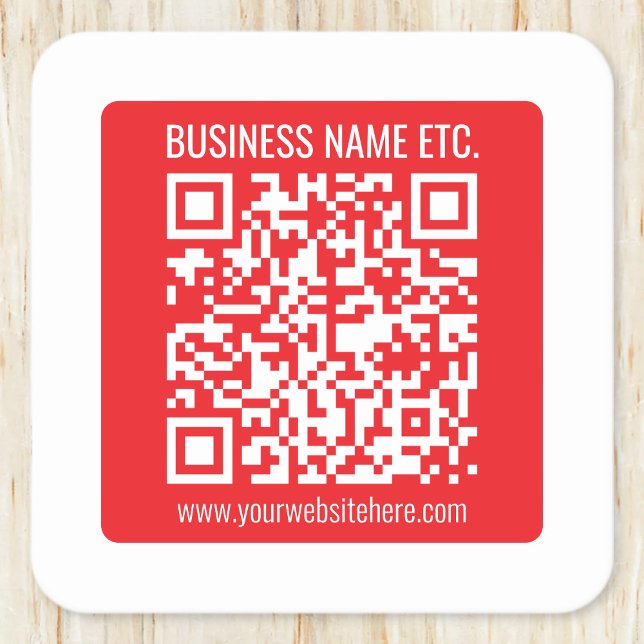 Porta-copo De Papel Quadrado Crie instantaneamente seu próprio código QR | Verm (Criador carregado)