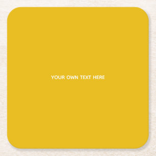 Porta-copo De Papel Quadrado Crie Seu Próprio Design Amarelo Personalizado