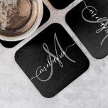 Porta-copo De Papel Quadrado Crie Seu Próprio Monograma Personalizado E Script<br><div class="desc">Crie sua própria porta copos de papel personalizada com seu nome e monograma manuscritos personalizados. Para editar este modelo de design, altere os campos de texto conforme mostrado acima. Você pode adicionar mais texto ou imagens, personalizar fontes e cores facilmente. Trate-se ou faça o presente perfeito para a família, amigos,...</div>