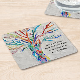 Porta-copo De Papel Quadrado Crie sua própria citação motivacional/inspiraciona