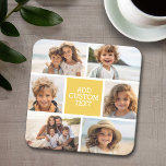 Porta-copo De Papel Quadrado Crie sua própria colagem de fotos - 6 fotos Monogr<br><div class="desc">Use até seis fotos quadradas para criar um presente exclusivo e pessoal. Se precisar ajustar as fotos,  clique na ferramenta personalizar para fazer alterações.</div>