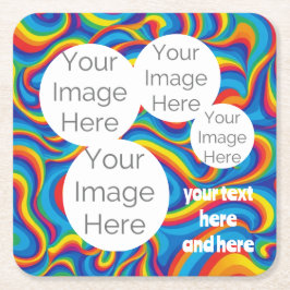 Porta-copo De Papel Quadrado crie sua própria Porta copos de papel fotográfico