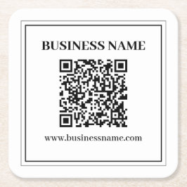 Porta-copo De Papel Quadrado Crie um código QR escaneável | Preto & Branco