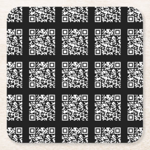 Porta-copo De Papel Quadrado Crie um padrão de código QR em ladrilhos Cor edi