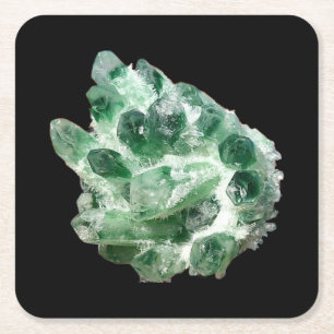 Porta-copo De Papel Quadrado Cristal de Quartzo Mineral Clorita Estética Natura