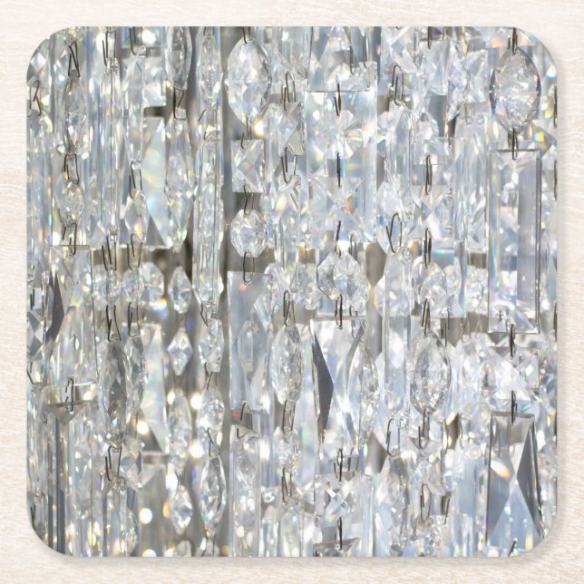 Porta-copo De Papel Quadrado Cristal Glitzy (Frente)