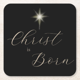 Porta-copo De Papel Quadrado Cristo é Nascer religioso moderno Natal negro