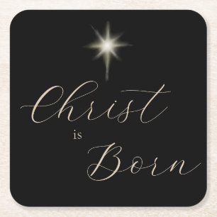 Porta-copo De Papel Quadrado Cristo é Nascer religioso moderno Natal negro