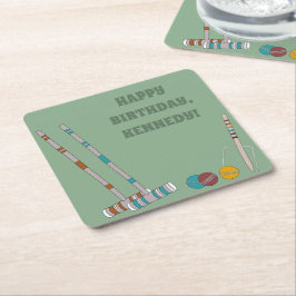 Porta-copo De Papel Quadrado Croquet Set, Yard Game Custom Outdoor Party