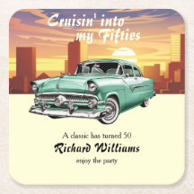 Cruising Classic Retro Car City 50th Birthday